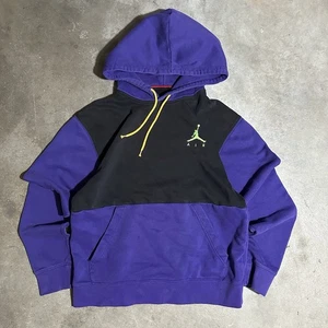 Sudadera con Capucha Nike Jordan Jumpman Para Hombre Pequeña Púrpura Negra Bloque de Color Pullover - Imagen 1 de 6