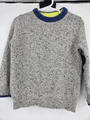 Suéter Boden Niños Talla 5-6 Año 116CM Gris Tejido Mezcla Lana Parches en el Codo Foto 1 de 4