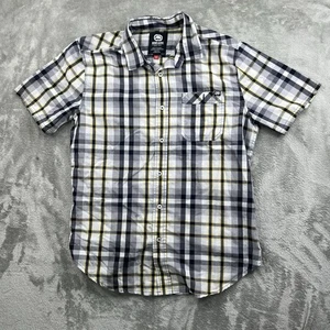 Camisa Ecko Unltd Abotonada Para Hombre Talla Mediana Manga Corta Blanco y Negro Cuadros - Imagen 1 de 10