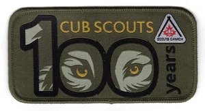 1916-2016 Scouts Canada Wolf Cub 100th Anniversary rectangular badge patch crest - Picture 1 of 1