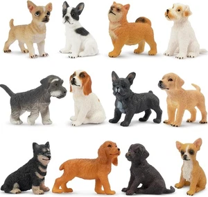 Toymany 12-teiliges Mini Hundefiguren Spielzeugset, realistisch detailliert Kunststoff Welpe...  - Bild 1 von 9