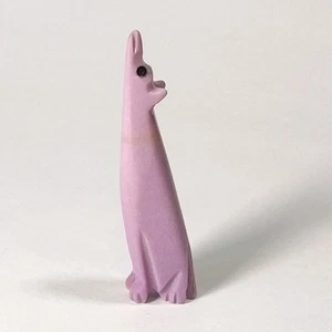 Howling Coyote Carving 2" Purple Mini Sculpture  - Picture 1 of 7