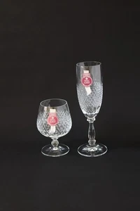 2 x Royal Albert Crystal Horizons Design Glasses 24% lead Crystal Brandy Wine - Picture 1 of 8