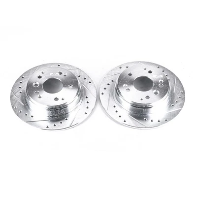 PowerStop Evolution Drilled Slotted Rotors Pair Rear For Honda Element - Image 1 of 3