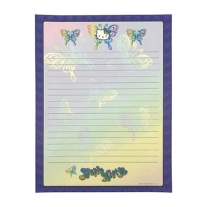 Papel de escribir estacionario Sanrio Hello Kitty Rainbow Butterfly 9 hojas vintage - Imagen 1 de 3