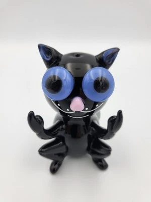 3.5" Cheech Glass Cat Handpipe. Hand Blown High Quality Glass Handpipe  - Image 1 of 4