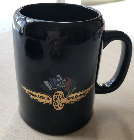 Indianapolis Motor Speedway Collector Mug Cup Black with Logo Racing Cover