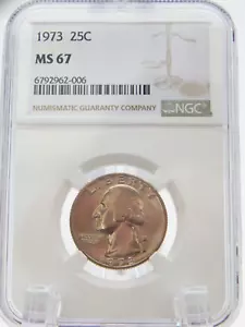 1973 Uncirculated Washington Quarter NGC GRADED MS 67 (BT677) - Picture 1 of 4