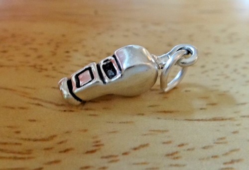 COACH Charm Fischietto Arbitro Allenatore Sportivo Argento Sterling 3D 20x8mm