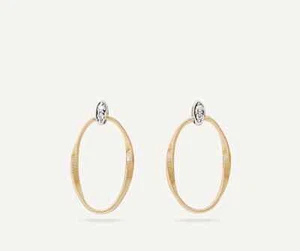 Marco Bicego Marrakech Onde 18K Y/Gold and Dia Link Studs OG367 B YW M5 - Picture 1 of 3