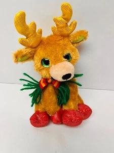 MVP Plüschtier Rentier Stofftier Weihnachten 8 Zoll Spielzeug grüne Glitzeraugen MÜLLEIMER 35 - Bild 1 von 8