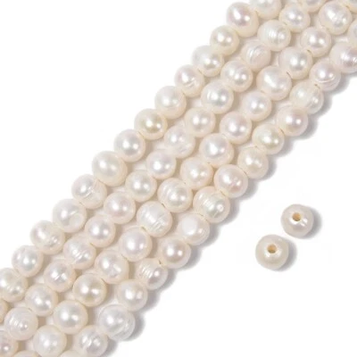 2.0mm Hole Fresh Water Pearl Potato Shape Beads 8mm 10mm 12mm 13mm 10.5" Strand - Image 1 of 4