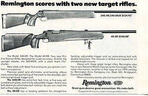 1974 small Print Ad of Remington Model 40-XR & 540-XR Target Rifle