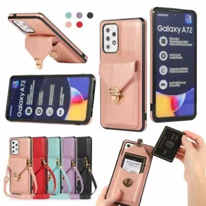 Custodia porta carte portafoglio in pelle per Samsung A12 A32 5G A42 A52 A72 - Foto 1 di 46