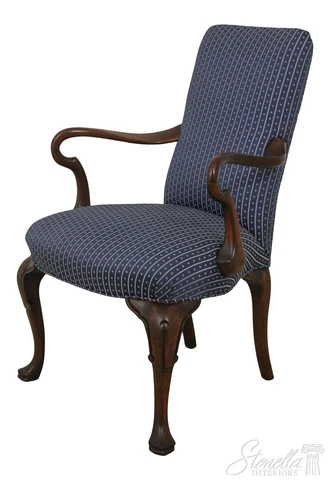 F57147EC: Vintage Solid Mahogany Queen Anne Style Armchair Cover