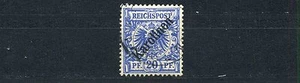 Karolinen 20 Pfg. Adler 1899 diagonaler Aufdruck Michel 4 I geprüft (S10825) - Bild 1 von 1