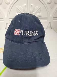 Mens Hat Purina Adjustable Baseball Cap Blue White Red - Picture 1 of 7