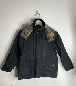 Barbour Classic Bedale Wax Jacket Size L Large Age 10 11 Years navy *hood - Picture 1 of 9