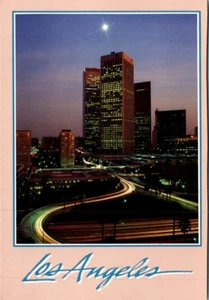 LOS ANGELES, California CA night view 4x6 Postcard - Picture 1 of 2