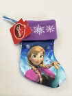 NWT Disney Frozen Anna 7" Mini Small Stocking Purple Blue Snowflakes Satin Xmas