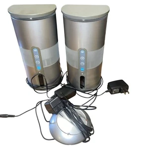 Wireless Speaker Transmitter & 2 Wireless Speakers All Power Cords & Link Tested - Picture 1 of 10
