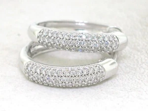 Paar Ohrringe Creolen 585 Weißgold 14Kt Gold 80 Brillanten 0,25ct Wesselton - Bild 1 von 5