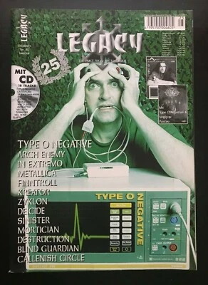 LEGACY MAGAZINE #25 TYPE O NEGATIVE PETE STEELE INTERVIEW DEICIDE METALLICA - CD - Image 1 of 3