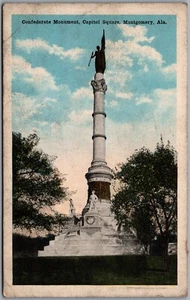 Postcard Montgomery Alabama c1920s Civil War Confederate Monument Capitol Square - Picture 1 of 2