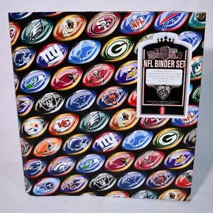 Vintage 2001 NFL 3 Ring Binder Set, Crown Pro w 2 Pocket Folder & Plastic Insert - Picture 1 of 8