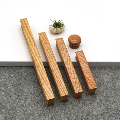2Pcs Natural Wood Cabinet Knob Door Furniture Drawer Cupboard Pull Handle Knobs - Image 1 of 4