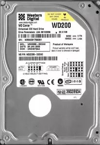 WESTERN DIGITAL WD200BB-00CXA0 20GB IDE HARD DRIVE DCM: DREHBT2AA - Picture 1 of 2