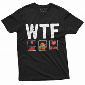 Divertida Camiseta de Acción de Gracias WTF Vino Pavo Familia Camiseta Cena de Acción de Gracias - Imagen 1 de 8