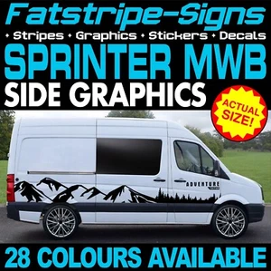 passend für MERCEDES SPRINTER MWB BERG GRAFIK AUFKLEBER WOHNMOBIL - Bild 1 von 2