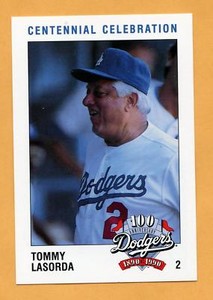 1990 Dodgers Police Baseball card # 2 Tommy Lasorda