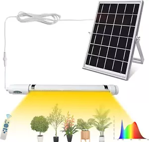 Bright Solar Powered Grow Light with Batteries Full Spectrum Growing LED Lamp fo - Picture 1 of 12