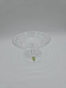 Waterford Glandore Footed Compote Bowl Laurel Leaf Diamond Cut Crystal Vintage - Picture 1 of 7