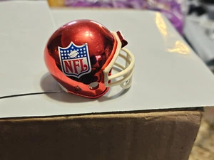 NFL SHIELD CHROME RED CHROME NFL #2543 POCKET PRO FOOTBALL HELMET RIDDELL - Picture 1 of 4