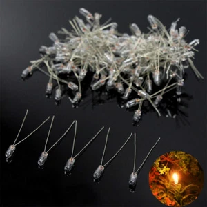 (100) MINI BULBS LAMPS FOR GM SPEEDOMETER CLUSTER BACKLIGHT 3mm 12v-14v usa lot - Foto 1 di 2