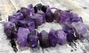 Natural Amethyst Faceted Nuggets, 10-11x8-10x7-8mm, Approx 23 pcs, Free Post OZ - Picture 1 of 4
