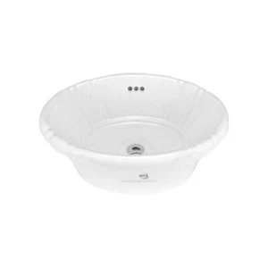 Rok Poppy Lavabo da Bagno Ovale a Goccia, 17-1/2" X 14-1/4", Porcellana Bianca - Foto 1 di 5