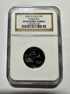 2006-S 25 Cents Nebraska State Quarter PF 69 Ultra Cameo - NGC Graded - Picture 1 of 2