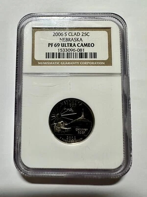2006-S 25 Cents Nebraska State Quarter PF 69 Ultra Cameo - NGC Graded - Image 1 of 2