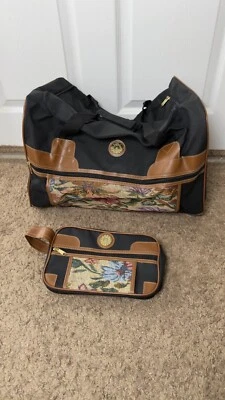 Lote de bolsas de cosméticos de viaje de fin de semana bordadas vintage Aude Falbert Foto 1 de 4