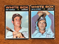 Chicago White Sox 1971 Topps #80 Bill Melton & #113 Jerry Crider - VG -Free Ship