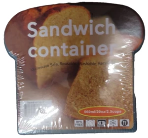 Plastic Sandwich Container Reusable, washable, Microwave safe NEW - Picture 1 of 2
