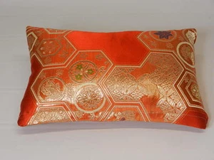 Silk & Metallic Thread Japanese Obi Pillows Available in Ten Designs - Picture 1 of 39