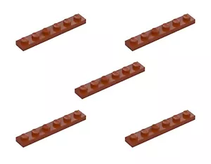 5 Nuevas Placas LEGO Naranja Oscuro 1x6 3666 Panel Plano City Building Creator Plate - Imagen 1 de 6