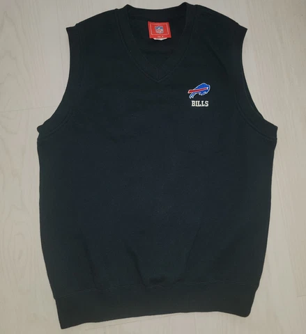 Vintage NFL Buffalo Bills Sleeveless Blue Sweater Vest Medium Navy Cover