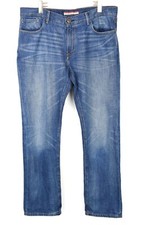 TOMMY HILFIGER Jeans Men's W36/L32 Faded Whiskers Zip Straight Fit Casual