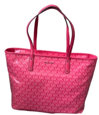 Michael Kors Signature Carter Large Top Zip Tote Bag  Dark Pink BRAND NEW - Image 1 of 4